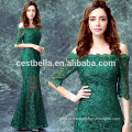 Sexy Cap Sleeve Vestidos de noiva verde 2016 Mais recente Andar Longo Robe Longue Femme Soiree